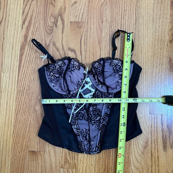 Mesh Lace Bow Corset with Underwire Bra - Picture 8 of 13